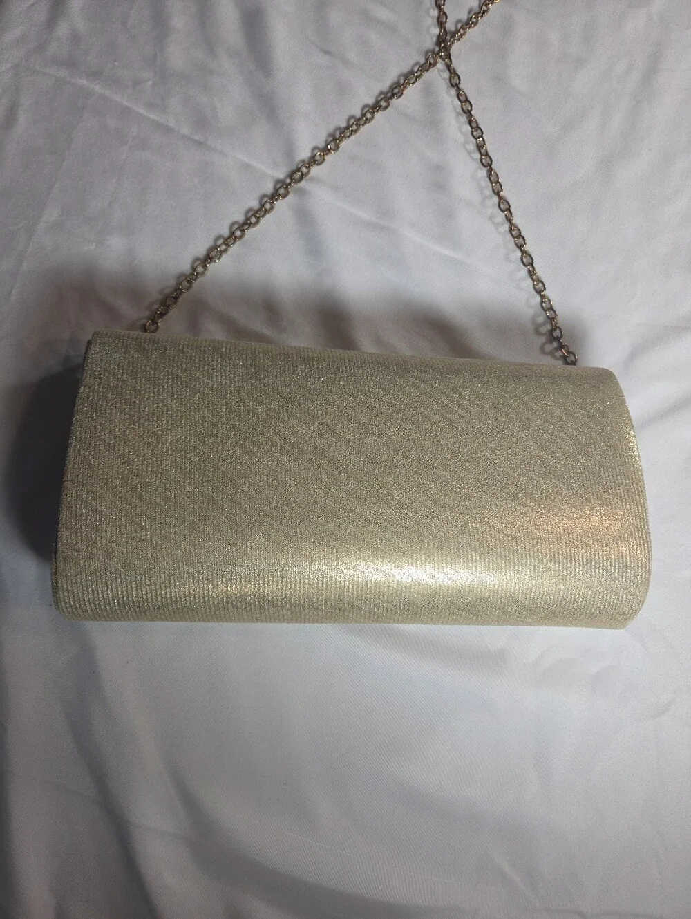 Gold Evening Clutch with Chain Strap